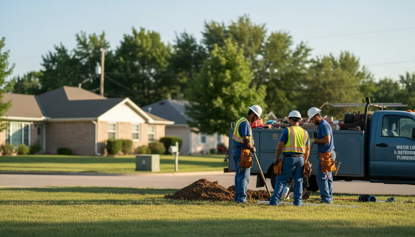 Residential water line and bathroom plumbing service in Chrisman, IL